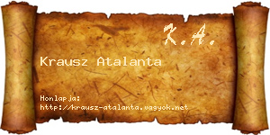 Krausz Atalanta névjegykártya