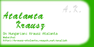 atalanta krausz business card